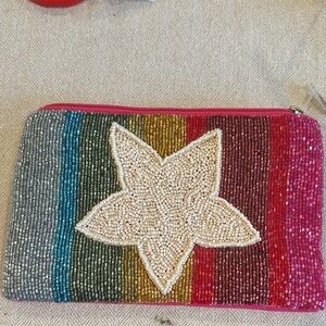 Multicolor Beaded Clutch with Star Design